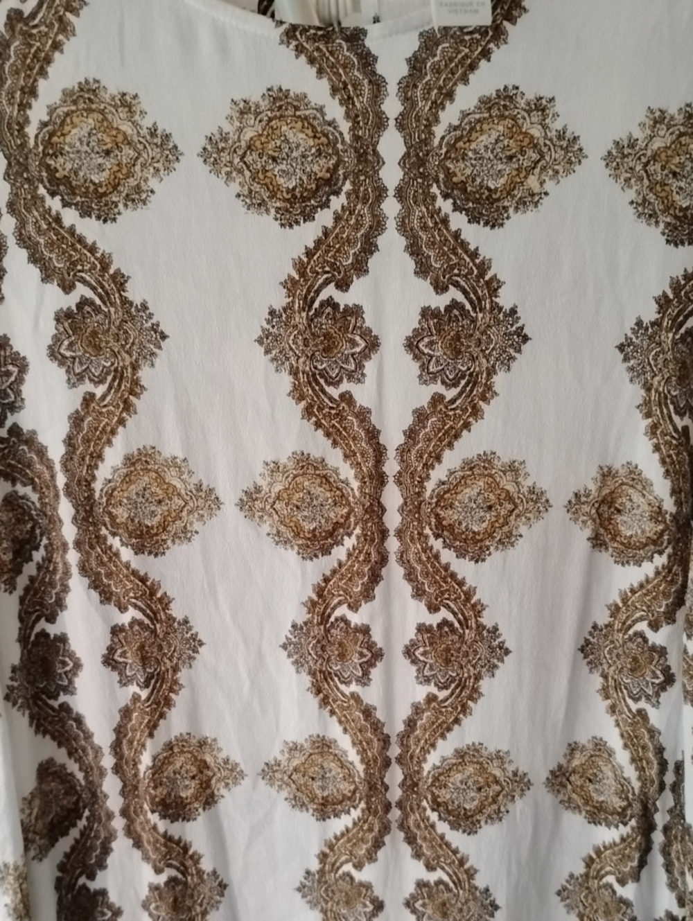 H&M Cream Shift Dress with Brown Baroque Print - Picture 5 of 7
